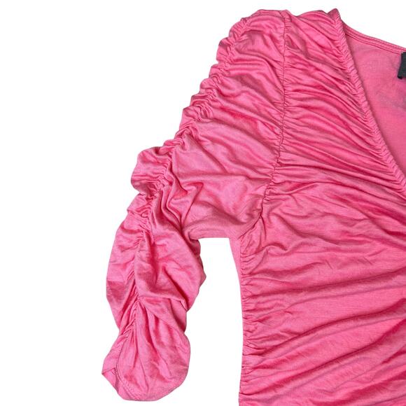 NWT Anthropologie Sunday in Brooklyn Coral Ruched Top Coquette Balletcore Fairy - Picture 5 of 8